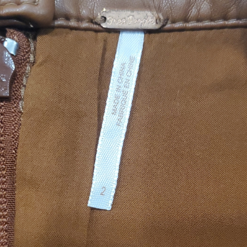Free People Tan Brown  Mini Skirt with Zipper Detail - Picture 8 of 10
